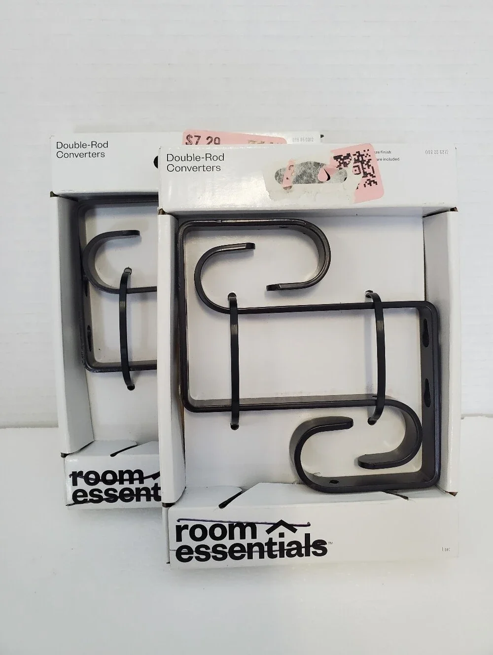 Double curtain rod brackets for Ceiling or Wall Set / 2 Pkgs  Bronze Target